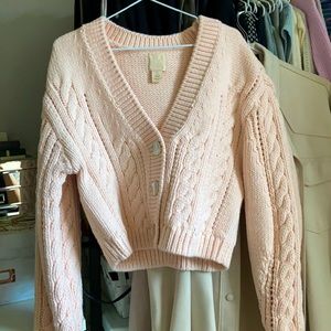 H&M cable knit cartigan sweater